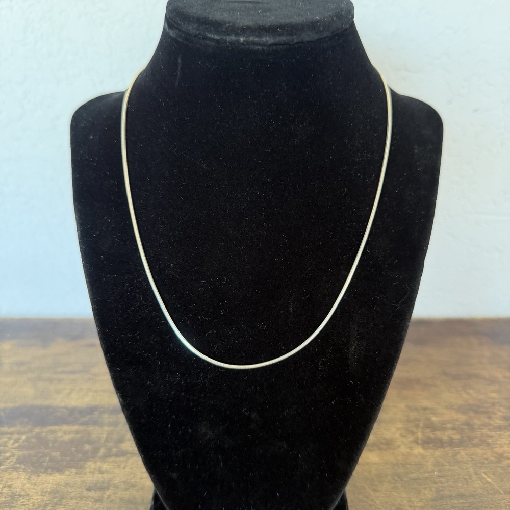 925 Sterling‎ Silver Snake Chain Necklace 18" Flat Herringbone Italy